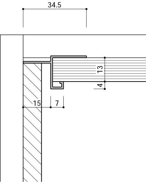 既成の見切り縁を仕様 - 天井目地